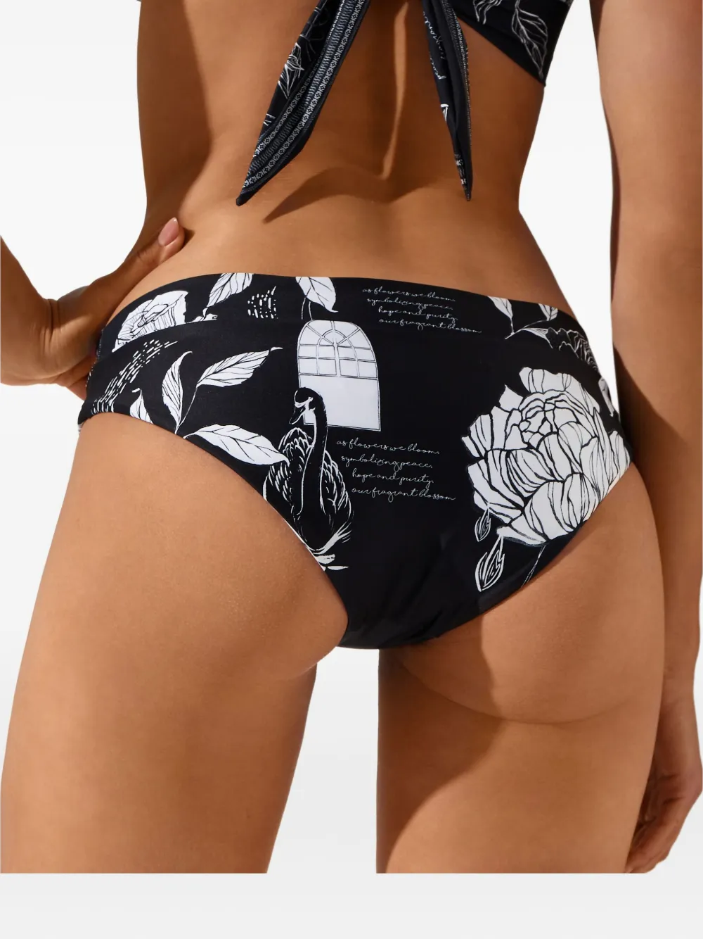 Agua Bendita Sydelle Printed Bikini Bottom In Black