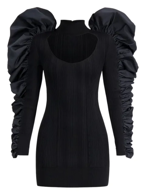 Hervé Léger ruffled cut-out mini dress