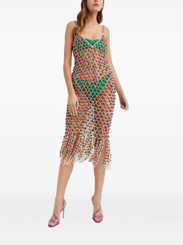 retrofete beaded dress Calypso Crochet Midi Dress, Women's, X-S / S, Cocktail & Party Wedding Guest Dresses Midi Dresses White With Stars DURGAPUJA2026 Artemis Trapeze Dress, Black Colour:Pale Blue Gingham