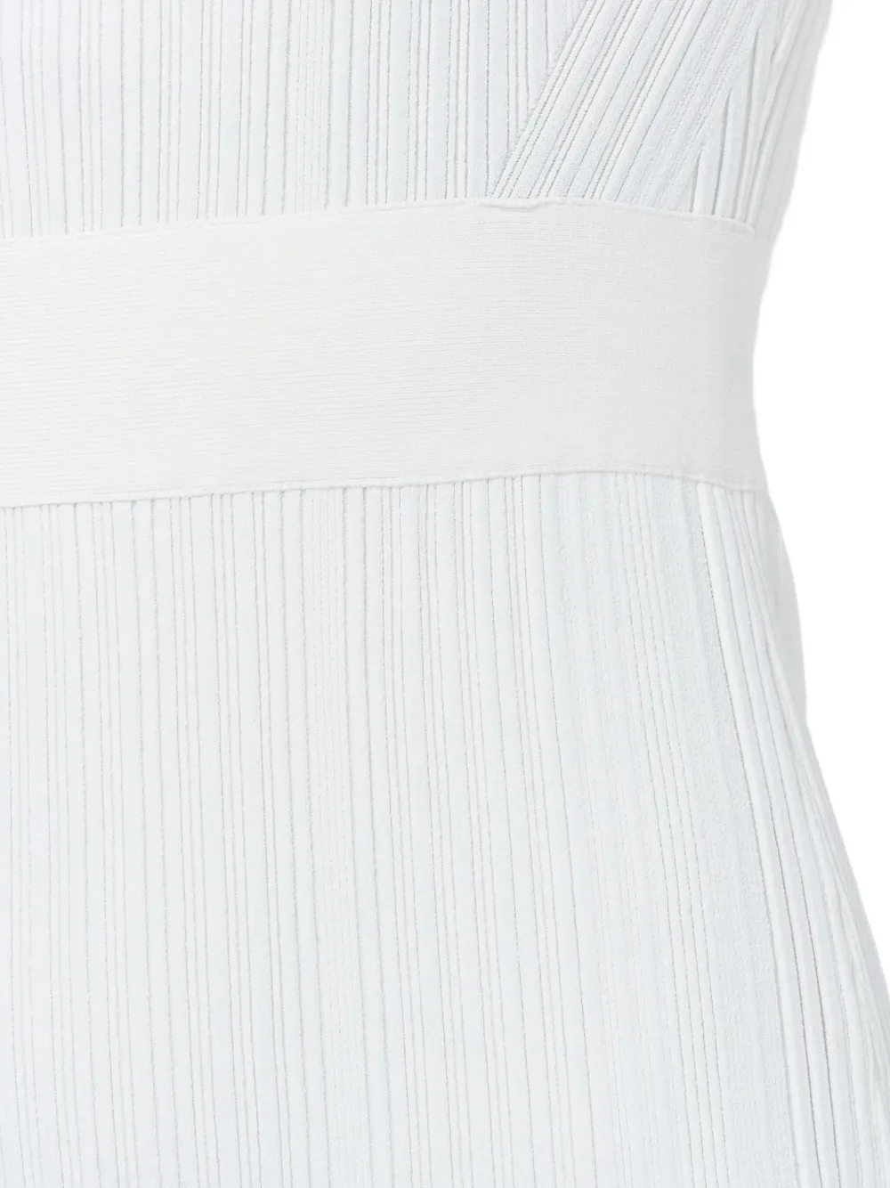 Herve Leger Long-sleeve Ribbed Mini Dress In White