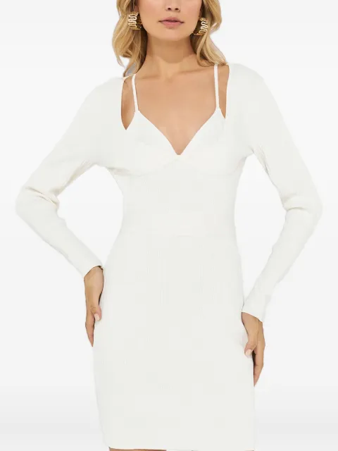 Hervé Léger long-sleeve ribbed mini dress