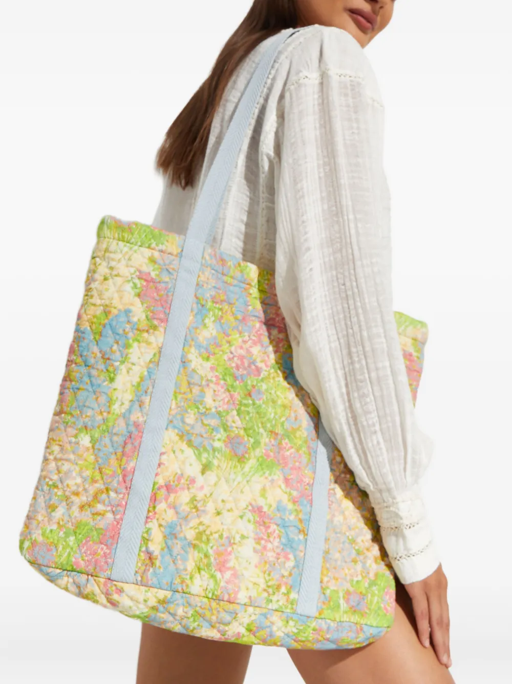 LoveShackFancy Henderson floral-print shoulder bag - Groen