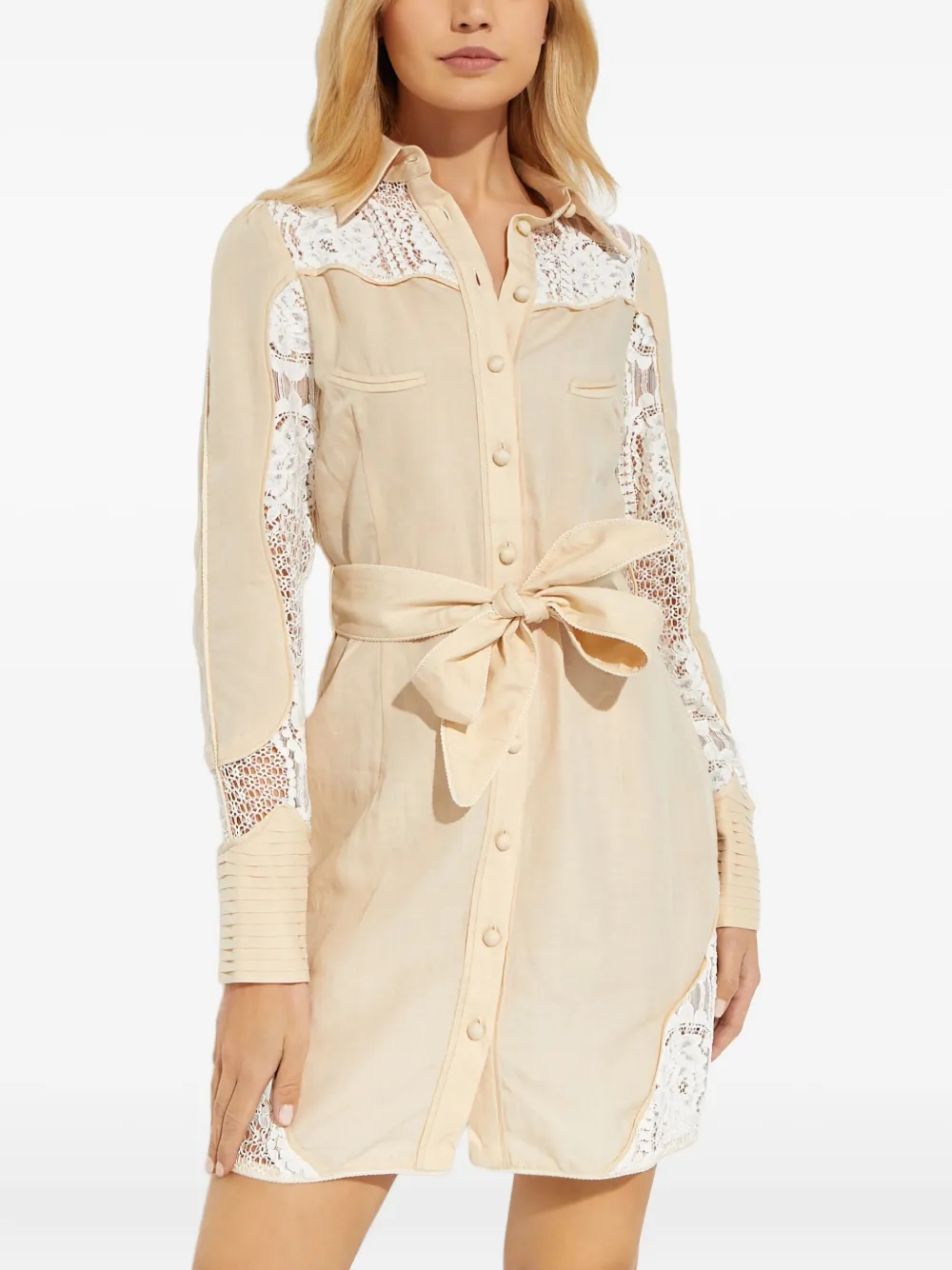 Ixiah Lace-embroidered Mini Dress In Multi