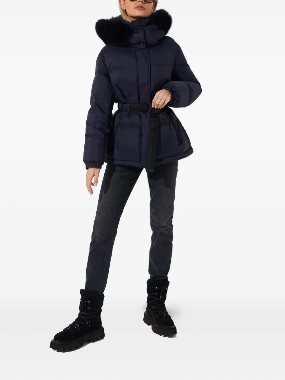 Yves Salomon Army Puffer Jacket In Blue
