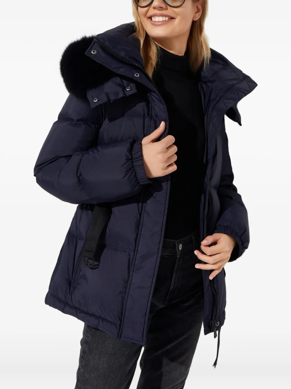 Yves Salomon Army Puffer Jacket In Blue