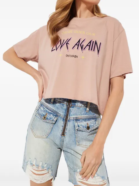 One Teaspoon raw-edge printed T-shirt