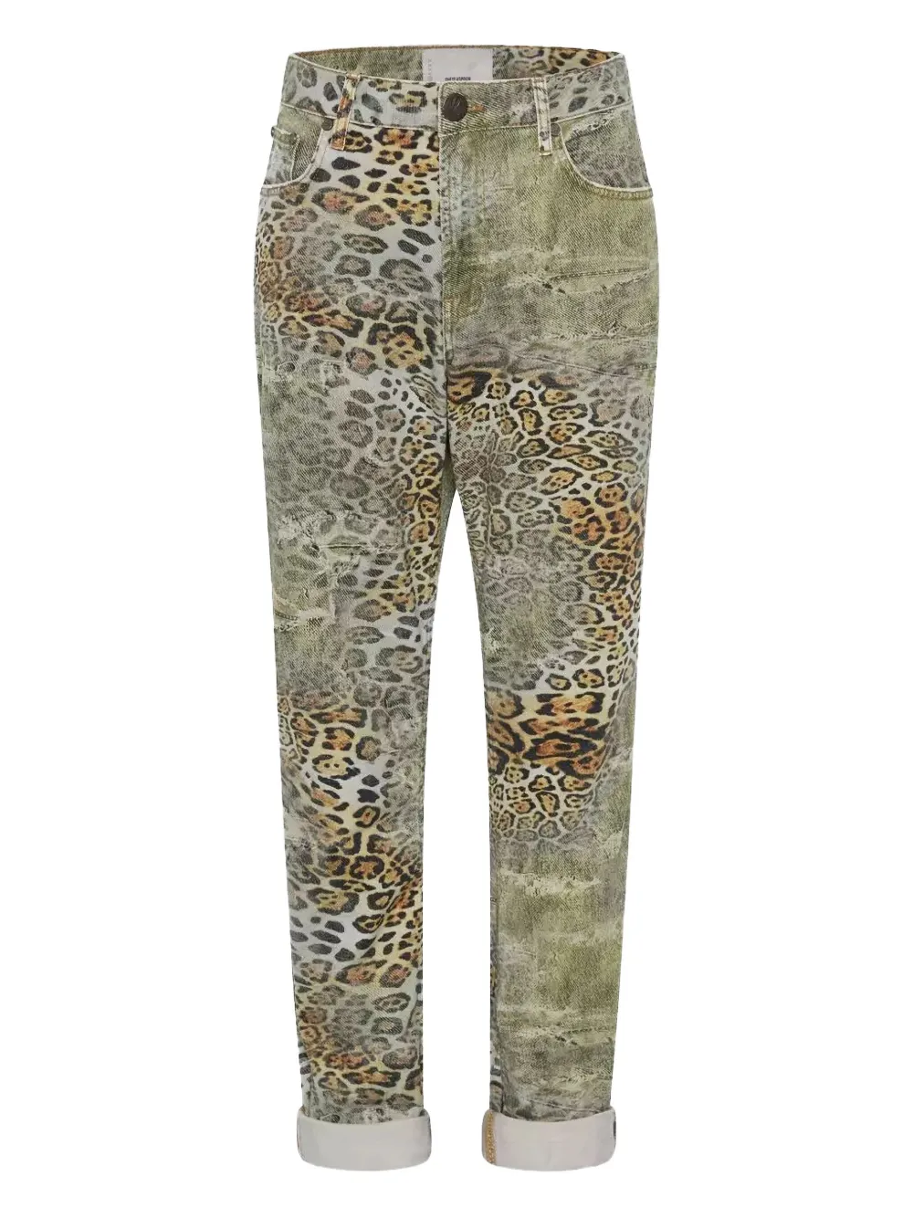 One Teaspoon 1982s Five-pocket Leopard-print Jeans In Green