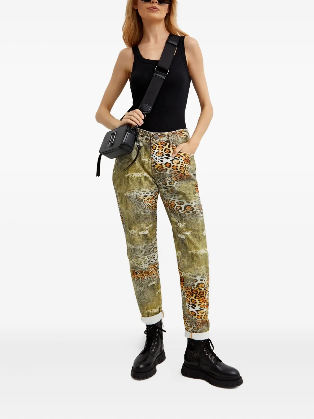 One Teaspoon 1982s five-pocket leopard-print jeans - Groen