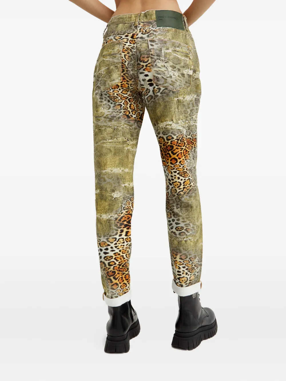 One Teaspoon 1982s Five-pocket Leopard-print Jeans In Green