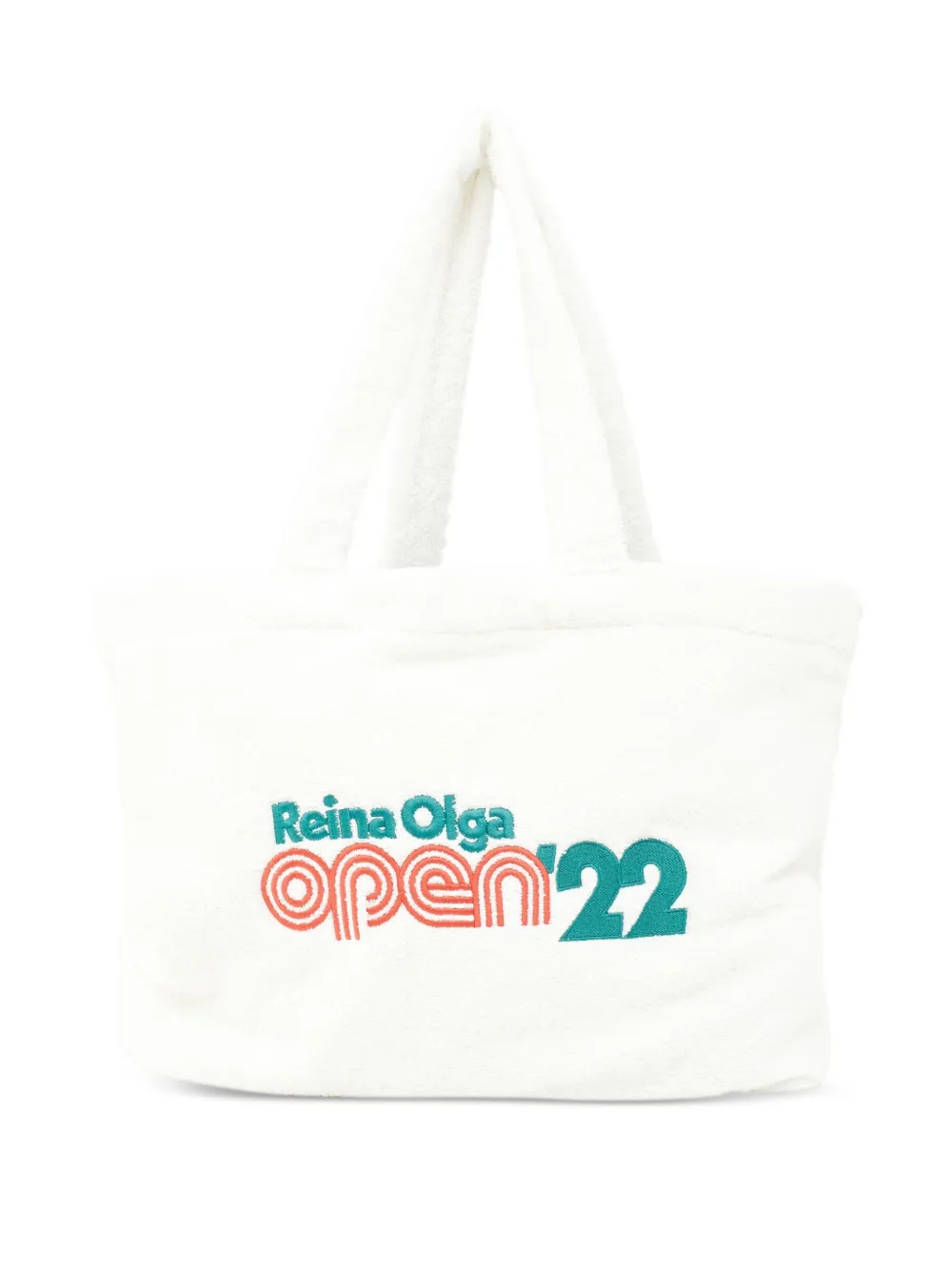 Reina Olga logo-embroidery beach bag - Weiß