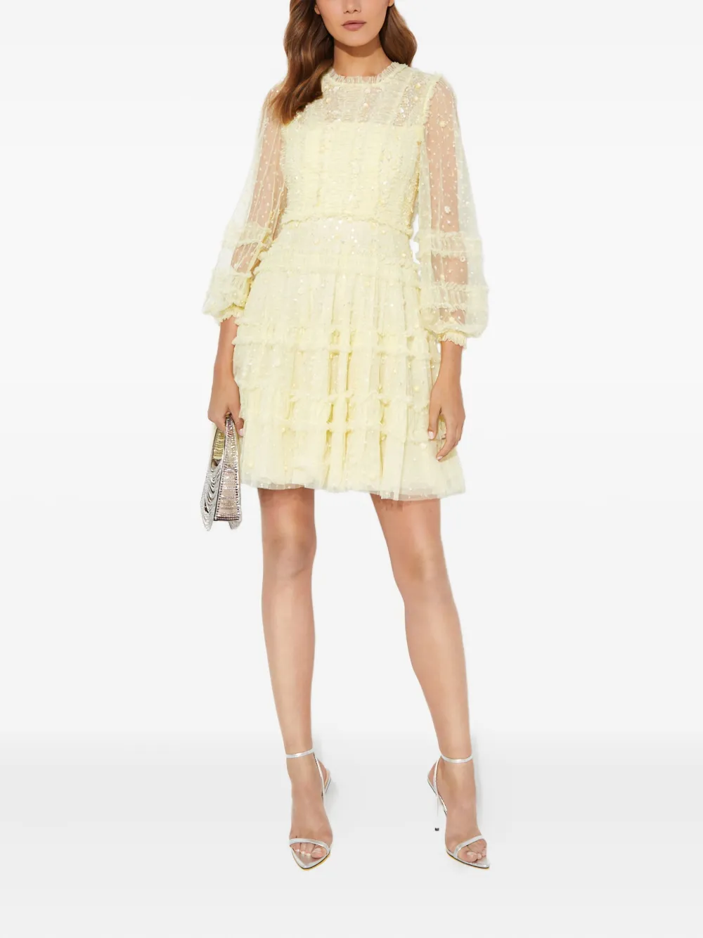 Needle & Thread Violet sequin-embellished mini dress - Geel