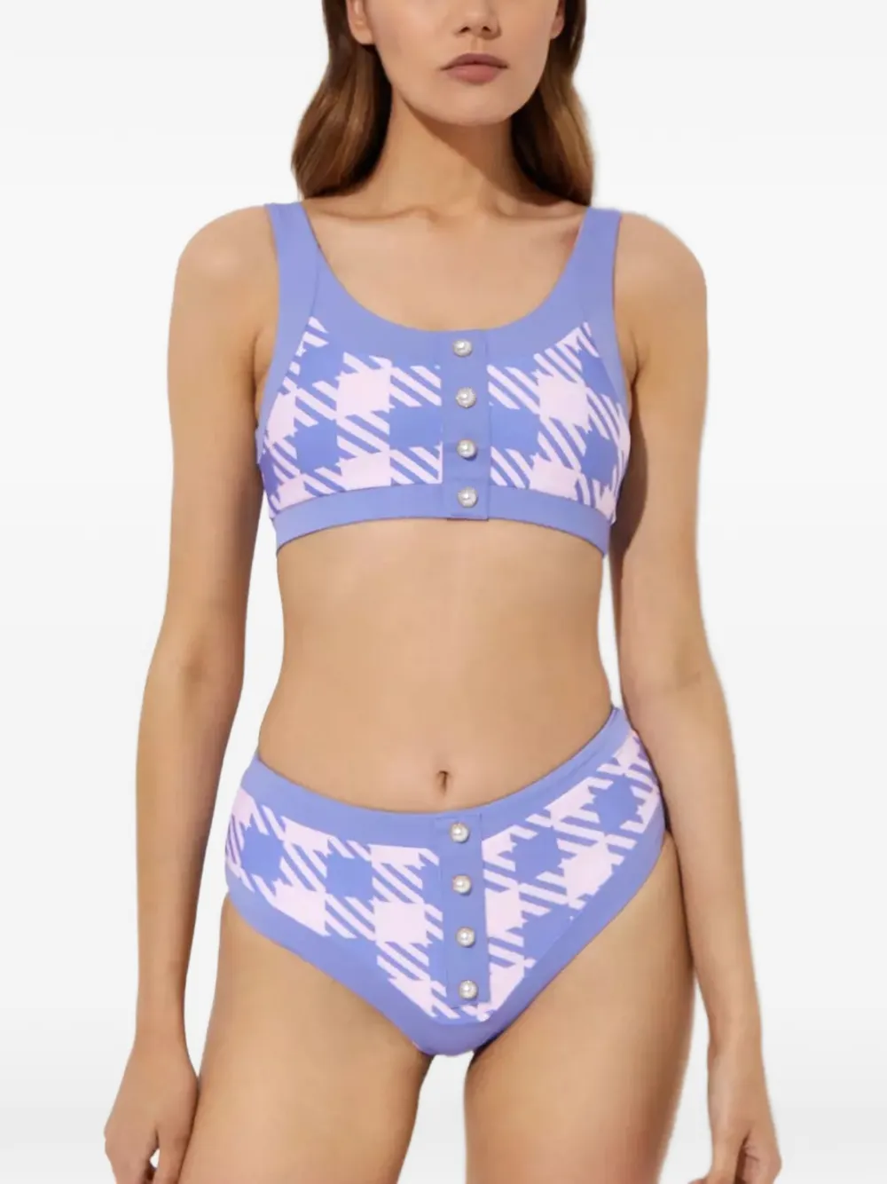 Beach Riot Isle Bikinioberteil mit Perlenknöpfen - Violett