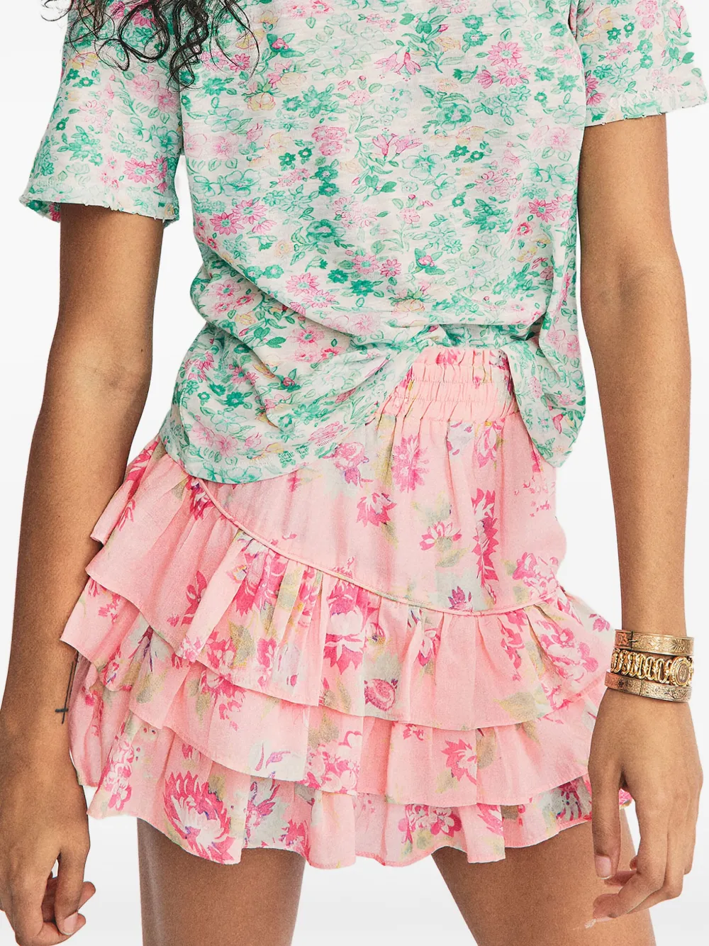 LoveShackFancy ruffled mini skirt | Pink | Image 1