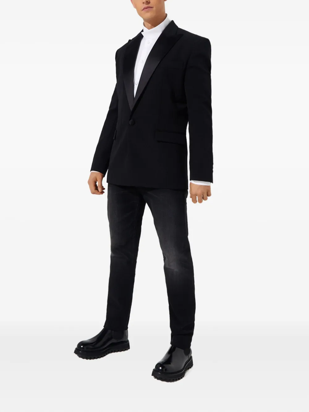 Balmain Overhemd met opstaande kraag - Wit