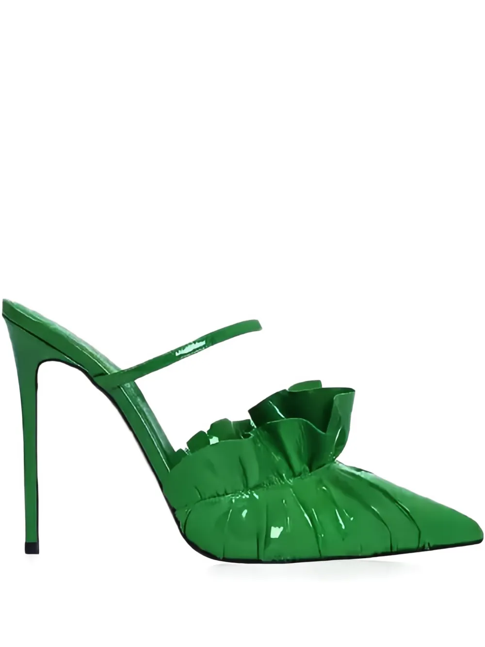Andrea Wazen 105mm Franca Ruffled-detail Pumps In Green