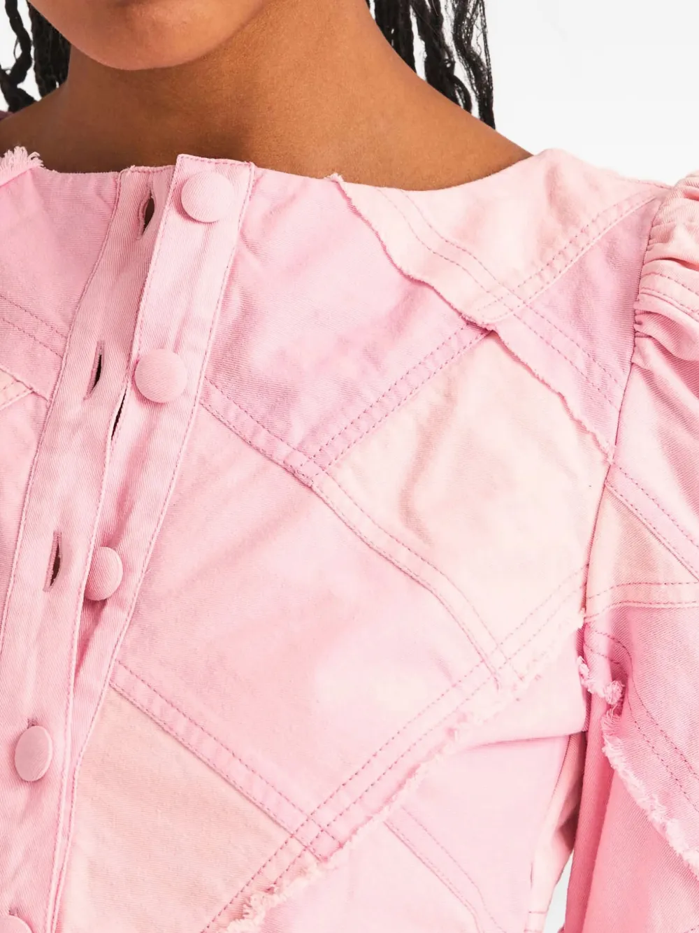LoveShackFancy Eleora cropped jack met knopen Roze