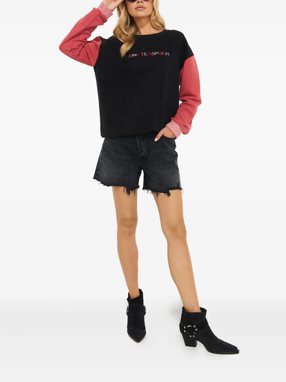 One Teaspoon sudadera estampada con mangas en contraste | Sudaderas | Image 2