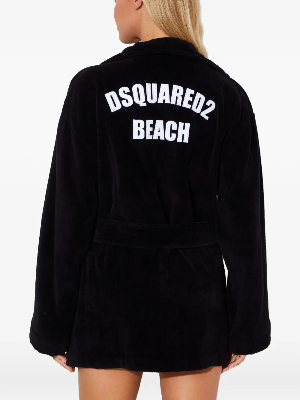 DSQUARED2 Wikkeldoek met ceintuur en logo Zwart