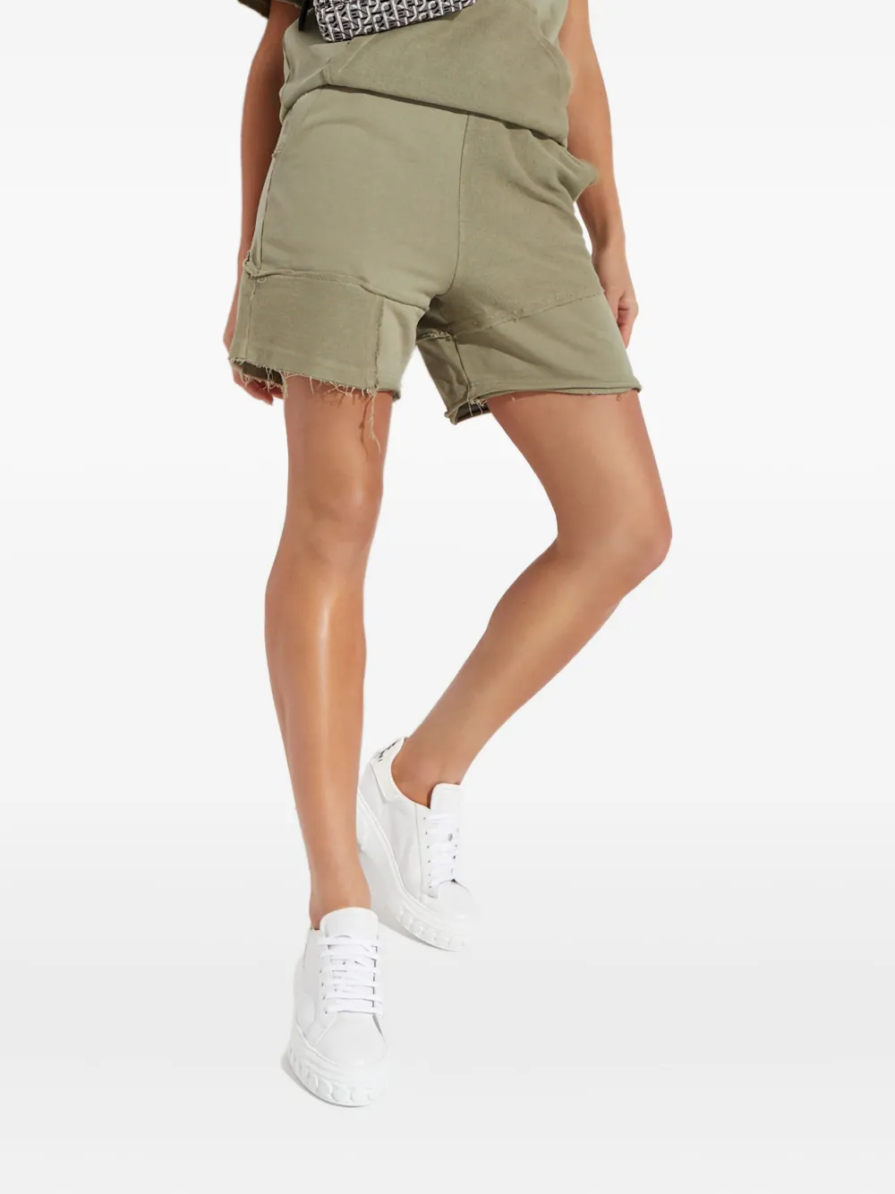 Ser.o.ya Dax Drawstring Frayed Shorts In Green