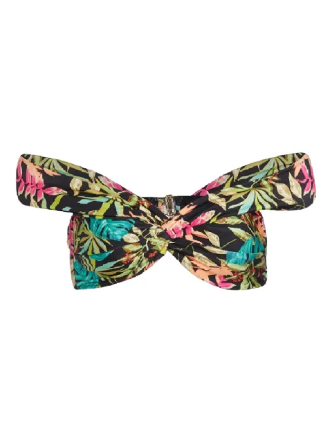 PatBO Tropical ruffled bikini top