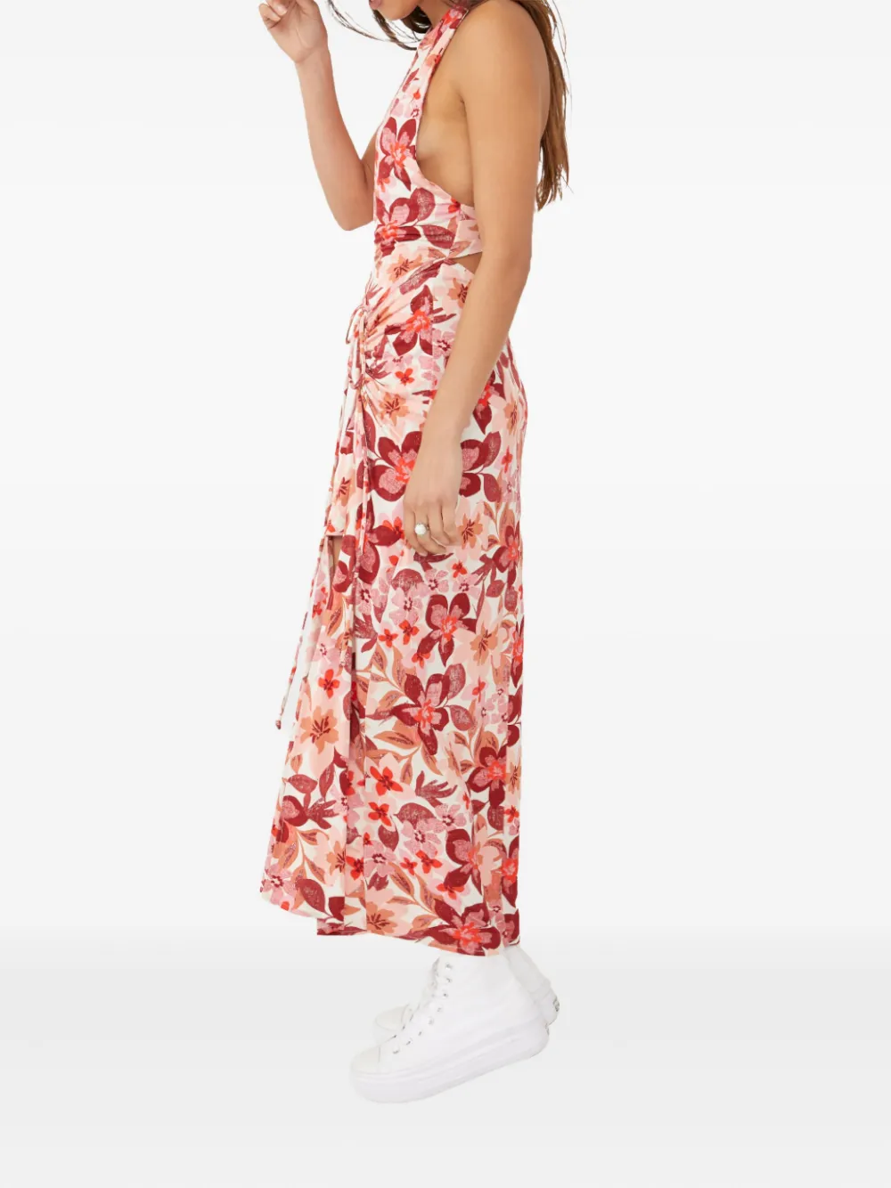 Free People floral-print midi dress - Rood