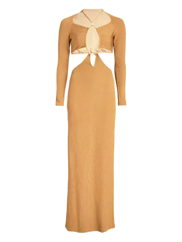 Patbo Embellished Cut-out Maxi Dress - Brown