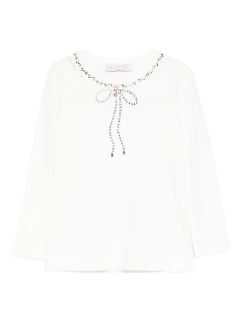 Monnalisa bow-embellished T-shirt