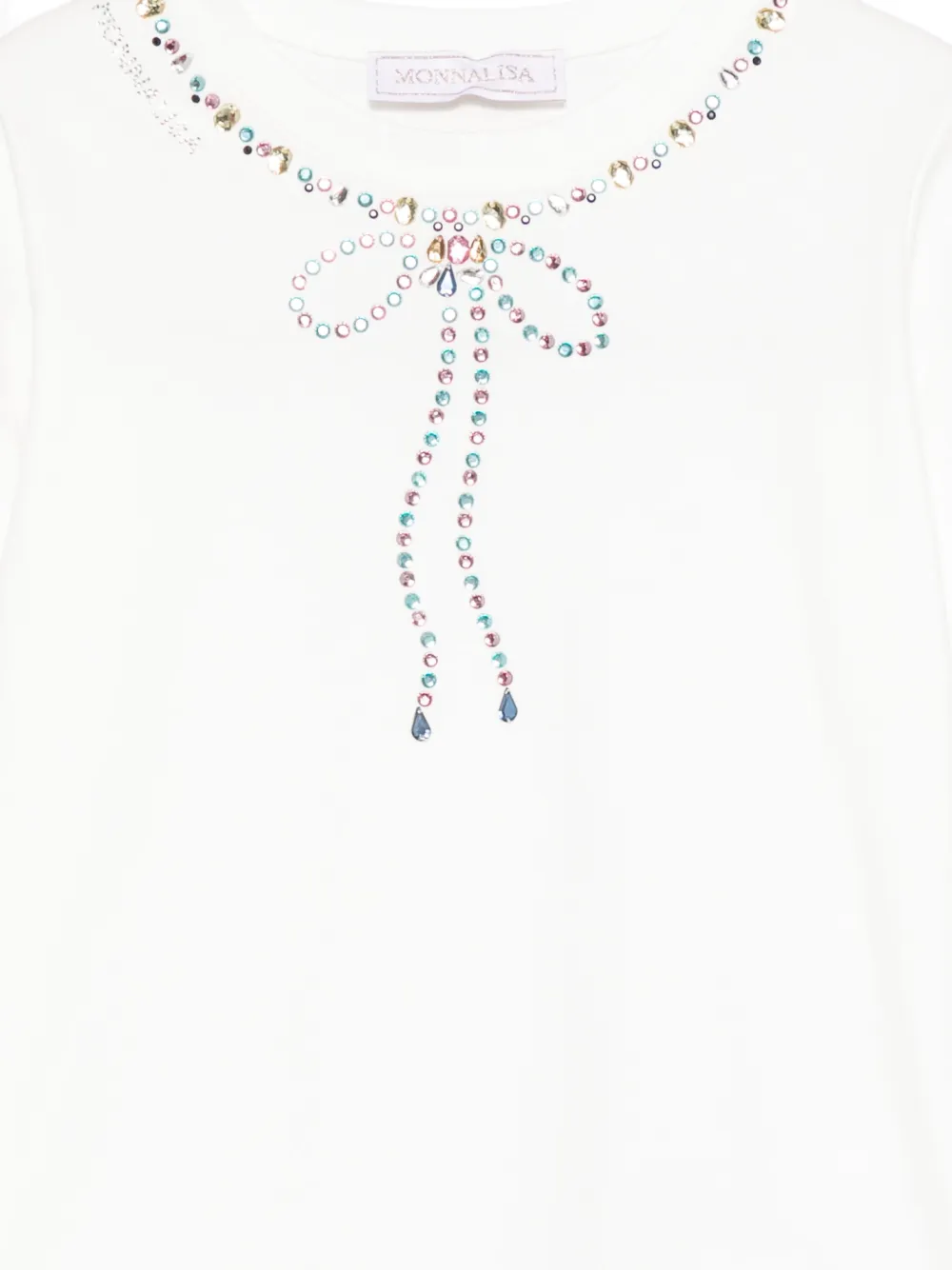 Monnalisa T-shirt verfraaid met strik Wit