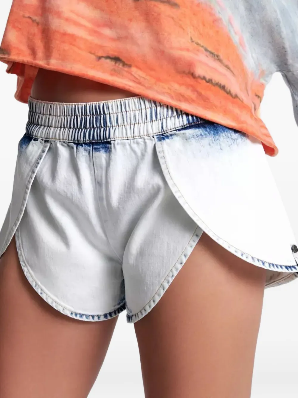 One Teaspoon Brando Runner Cotton Shorts In White