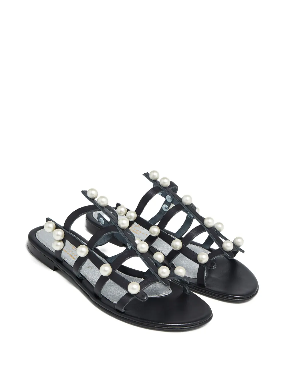 Elina Linardaki Dune pearl-embellished sandals | Flat Sandals | Image 2