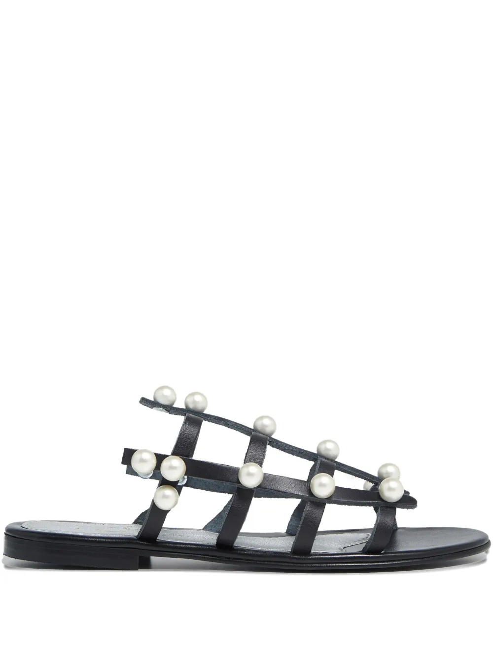 Elina Linardaki Dune pearl-embellished sandals | Black | Image 1