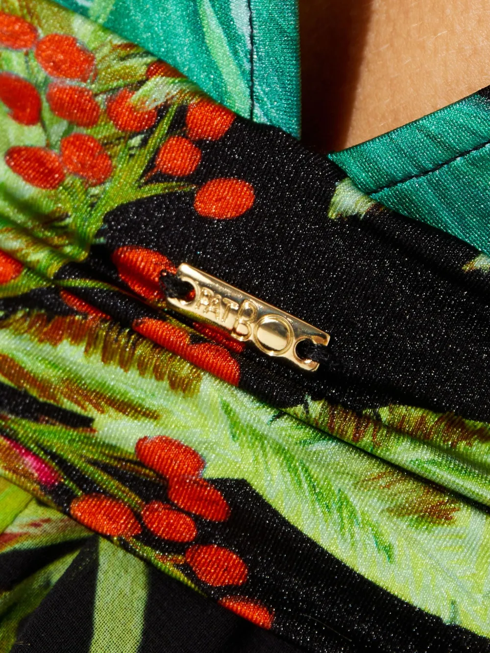 PatBO Tropicalia midi-jurk met bloemenprint Zwart