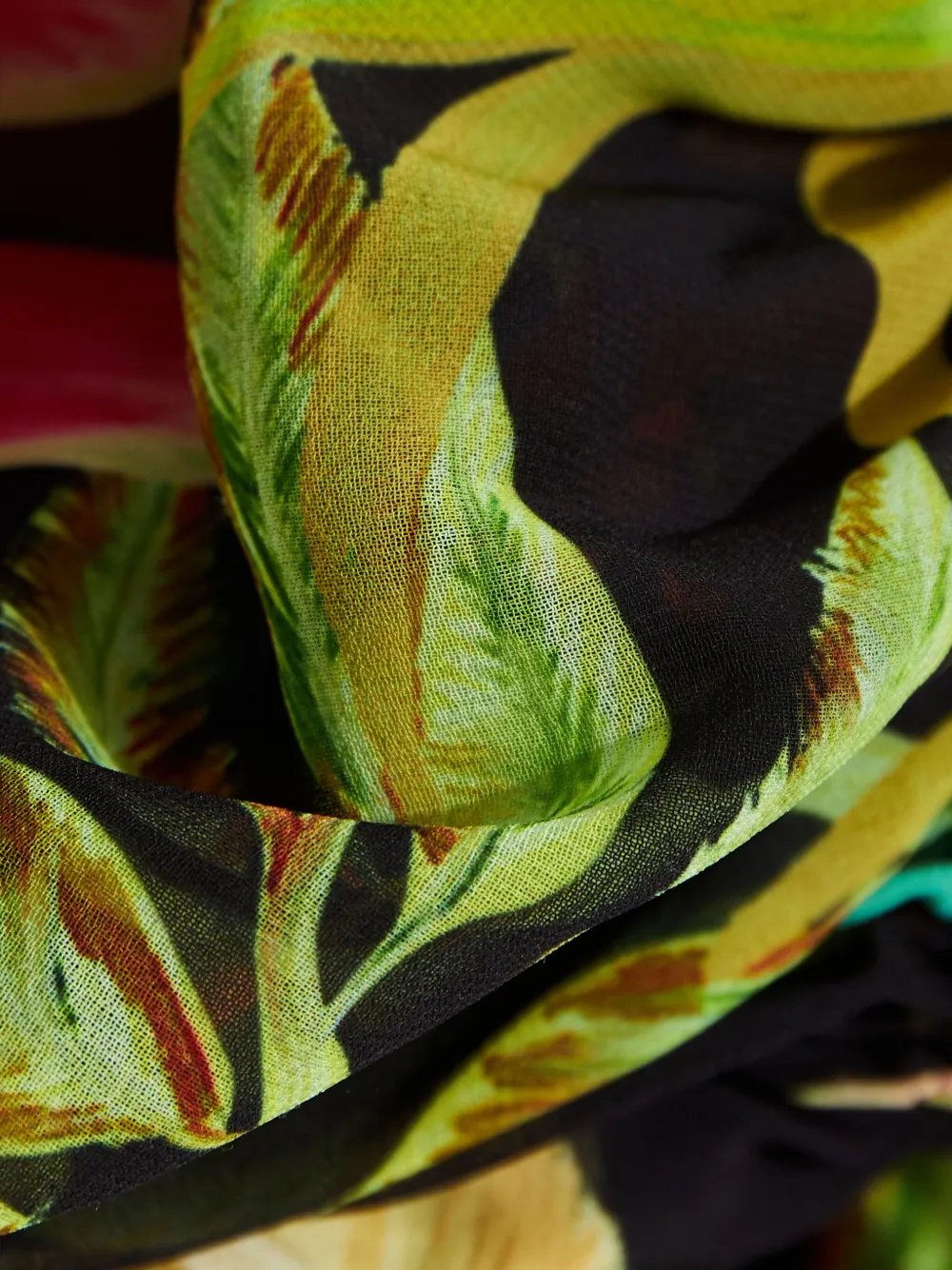 PatBO Tropicalia midi-jurk met bloemenprint Zwart