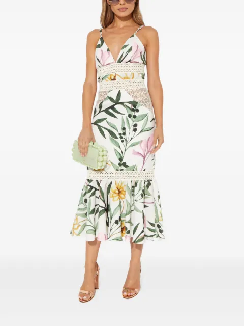PatBO Jasmine tropical-print midi dress