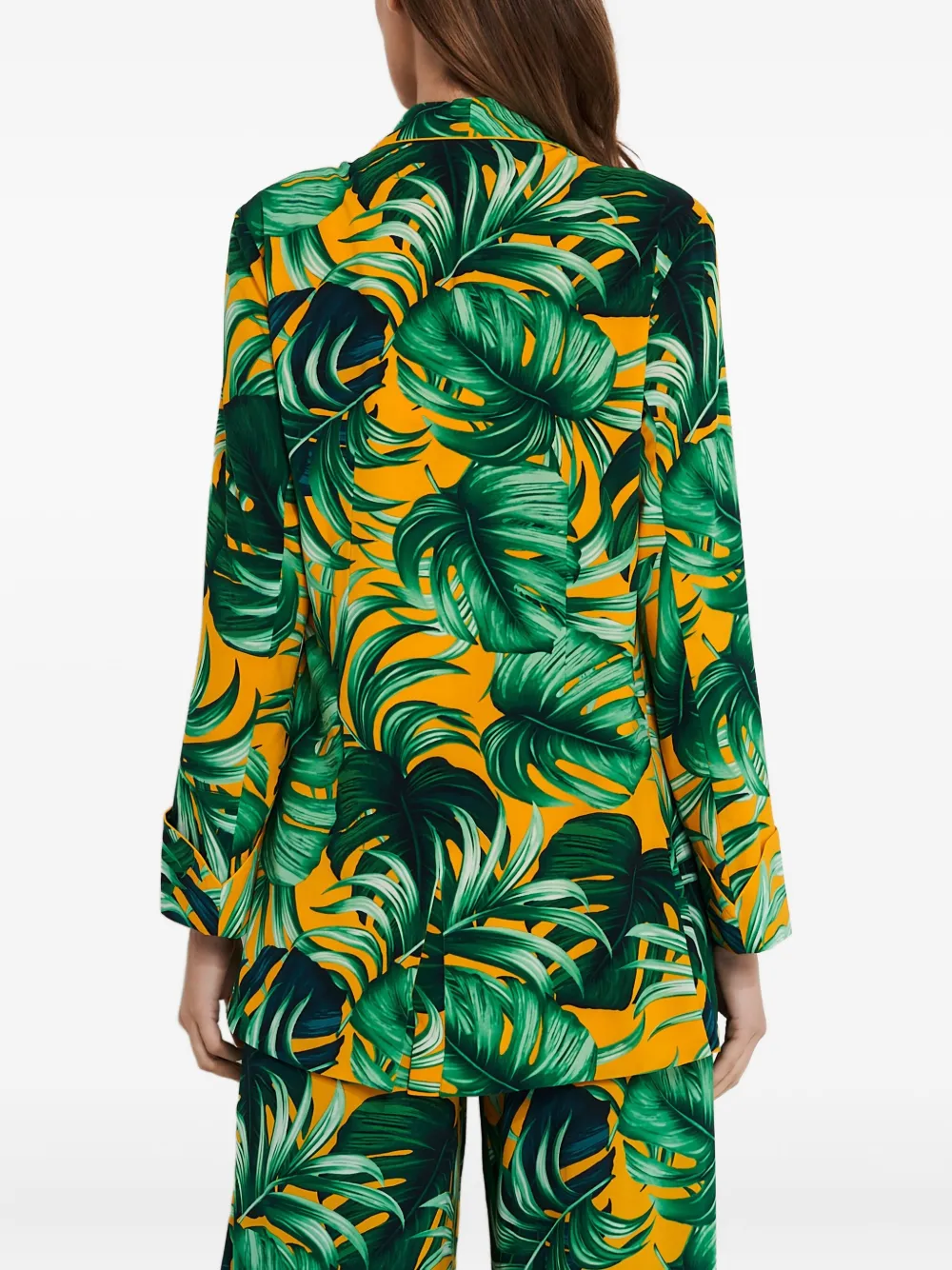 Mystique Leaf-print Blazer In Green