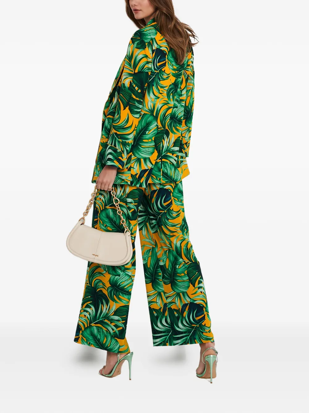 Mystique Leaf-print Blazer In Green