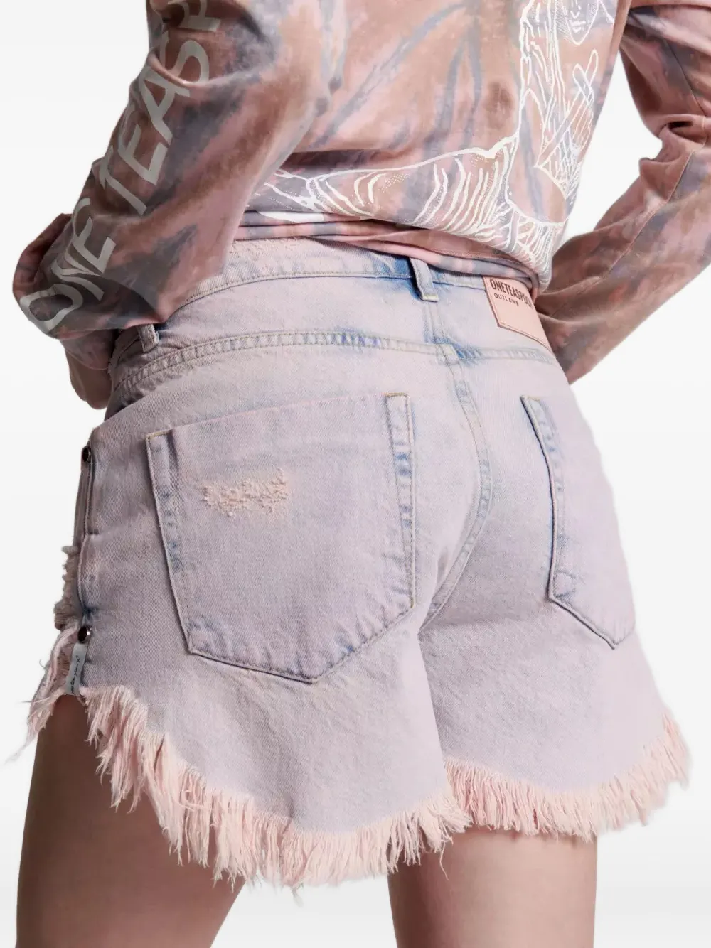 One Teaspoon Outlaws Denim Shorts In Pink