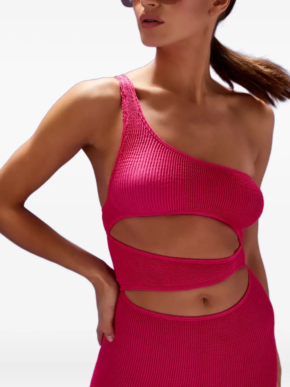 Bondeye Rico Asymmetric Cut-out Mini Dress In Pink