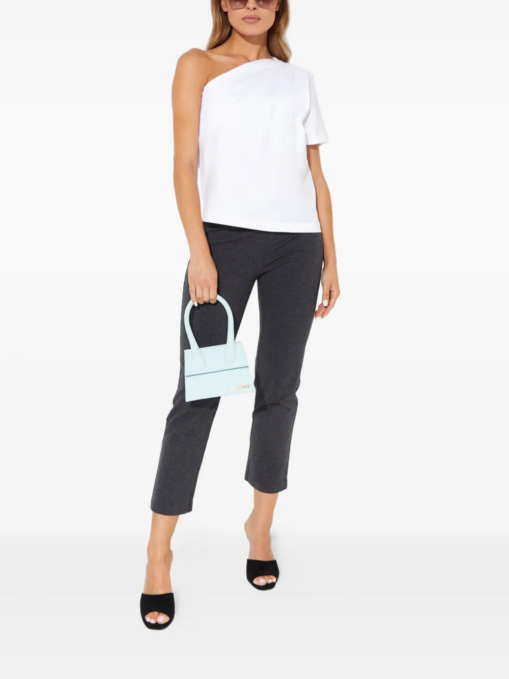 Norma Kamali flat-front cropped trousers - Grijs