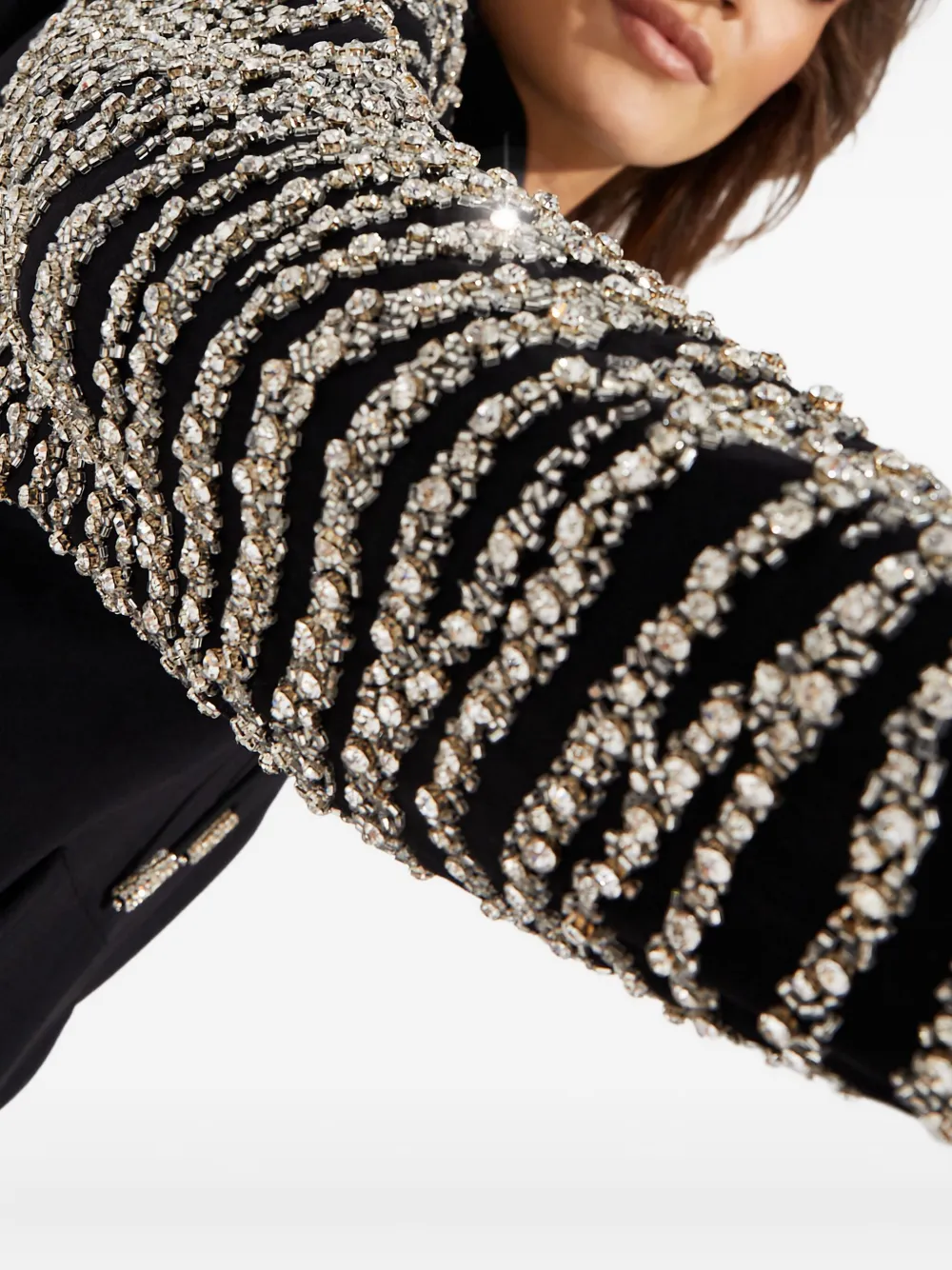 Retrofête Isa hoodie met pailletten Zwart