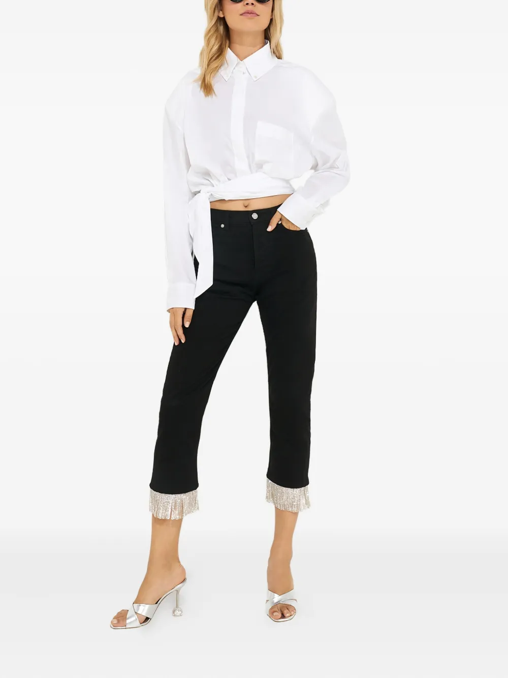 Alexandre Vauthier fringed-detail jeans | Jeans capri | Image 2