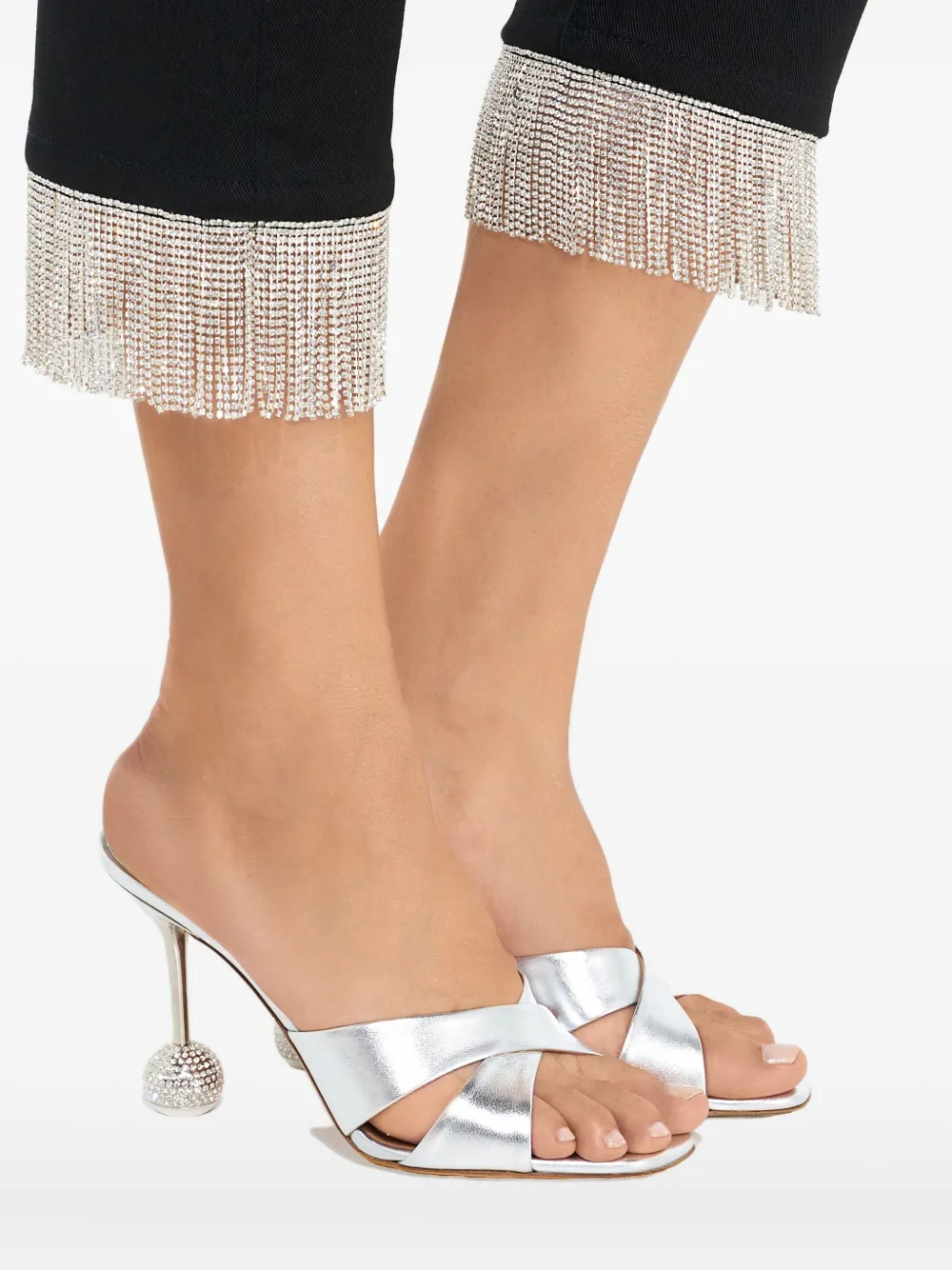 Alexandre Vauthier Fringed-detail Jeans In Black