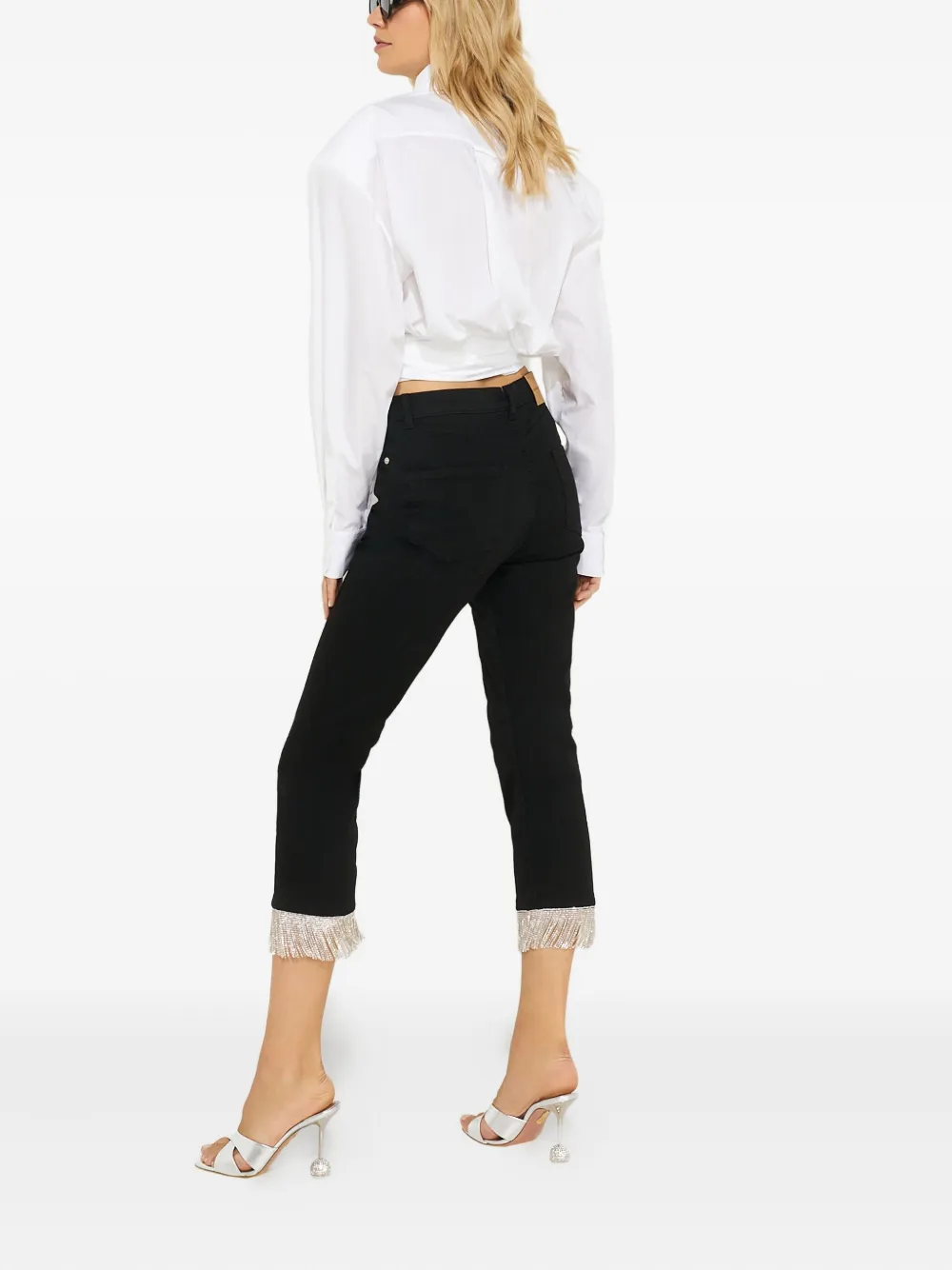 Alexandre Vauthier Fringed-detail Jeans In Black