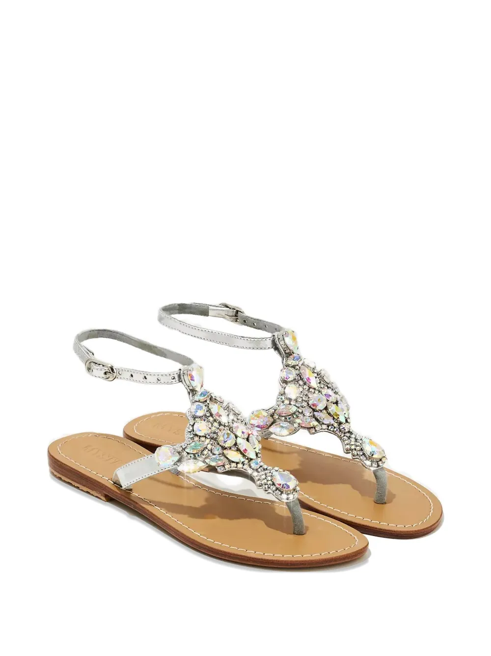  Mystique Crystal-embellished Thong Sandals - Silver 