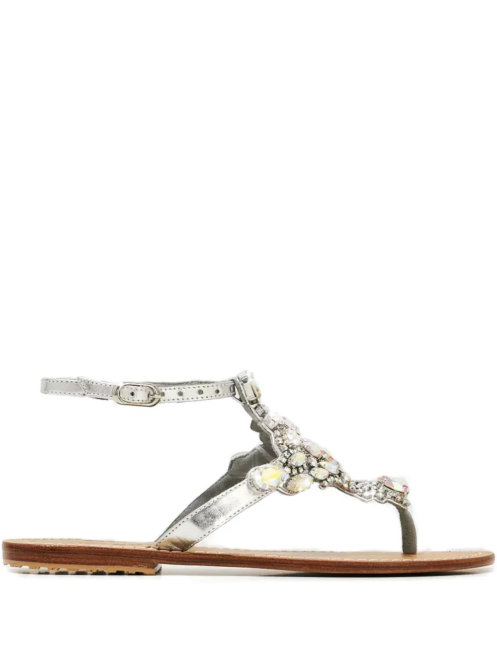 MYSTIQUE crystal-embellished thong sandals - Argento