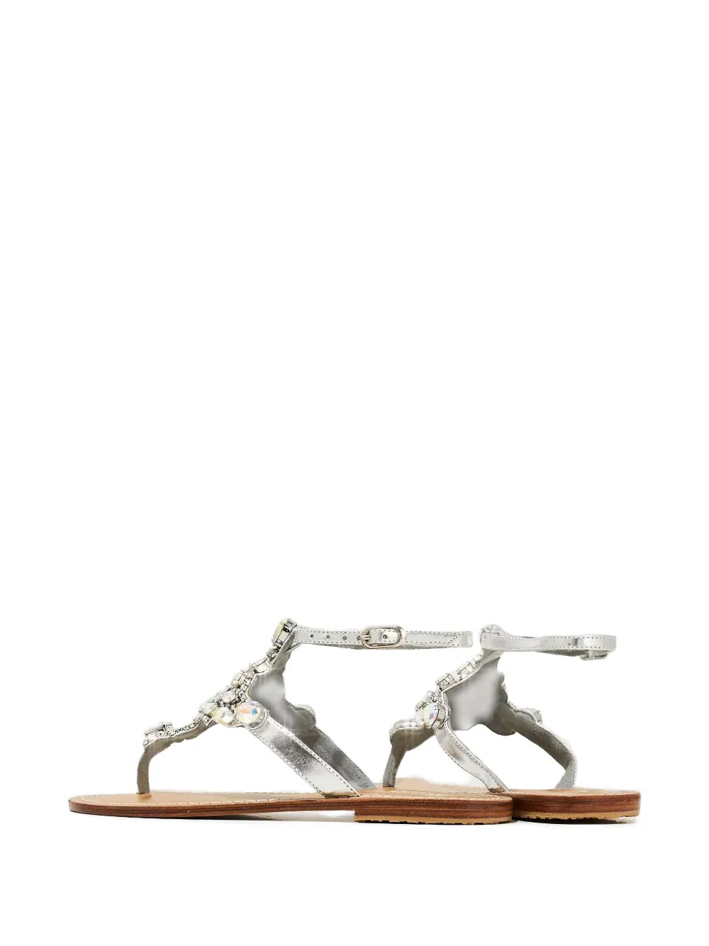  Mystique Crystal-embellished Thong Sandals - Silver 