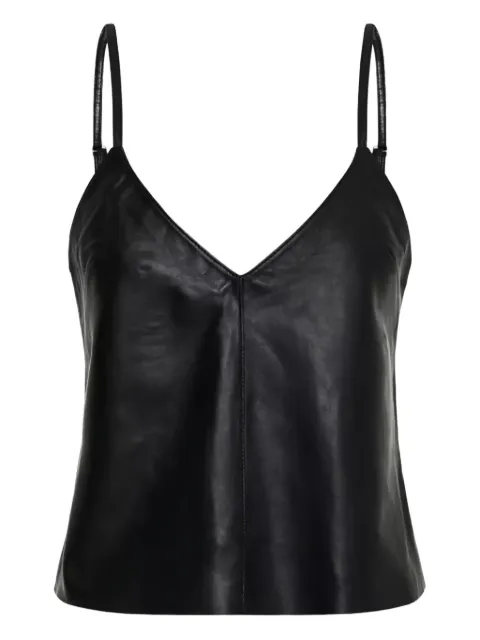One Teaspoon V-neck leather tank top