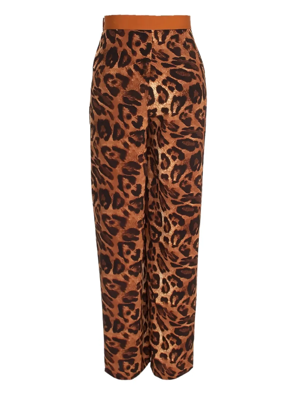 MYSTIQUE leopard-print slit trousers - Braun