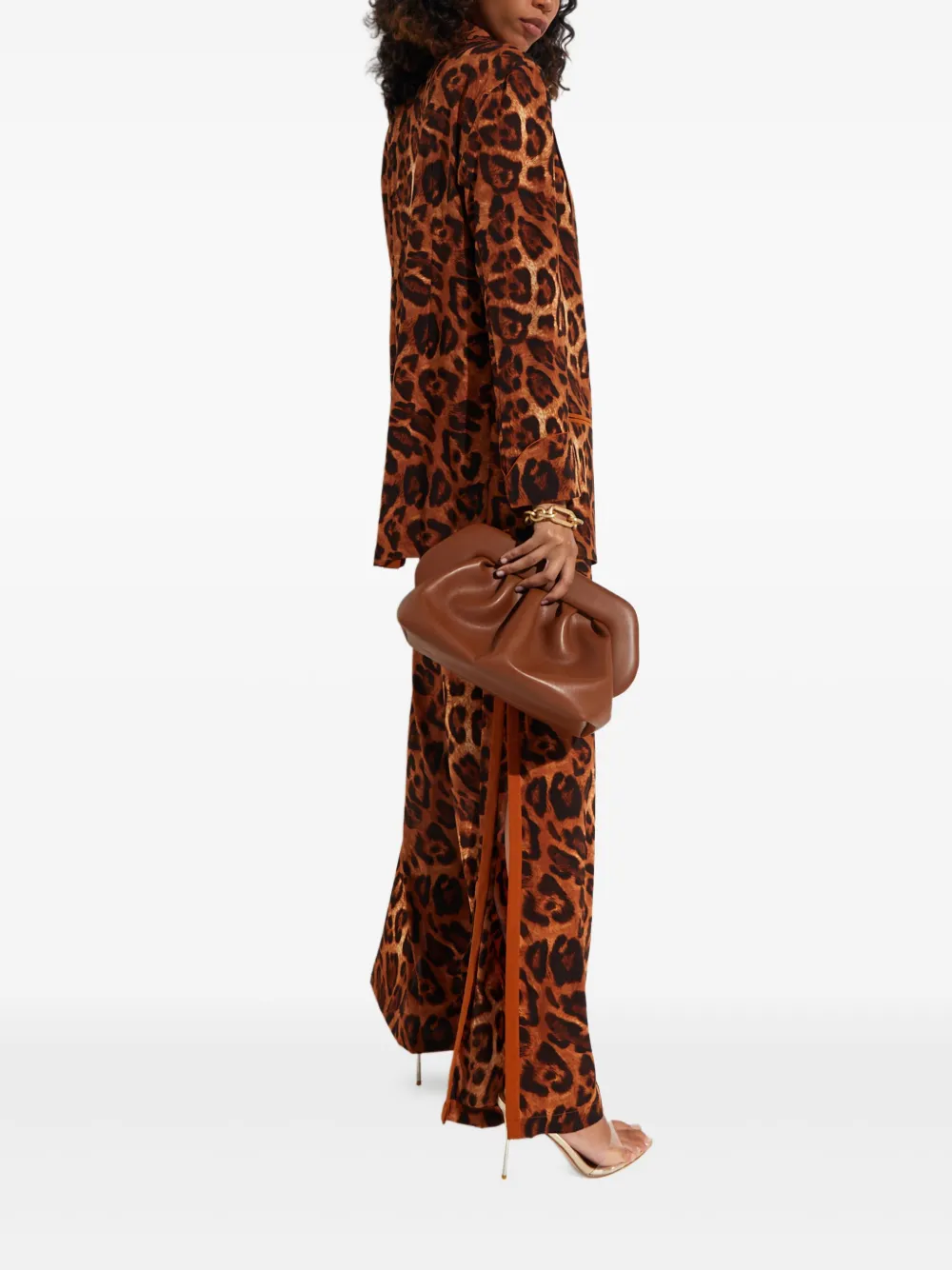  Mystique Leopard-print Slit Trousers - Brown 