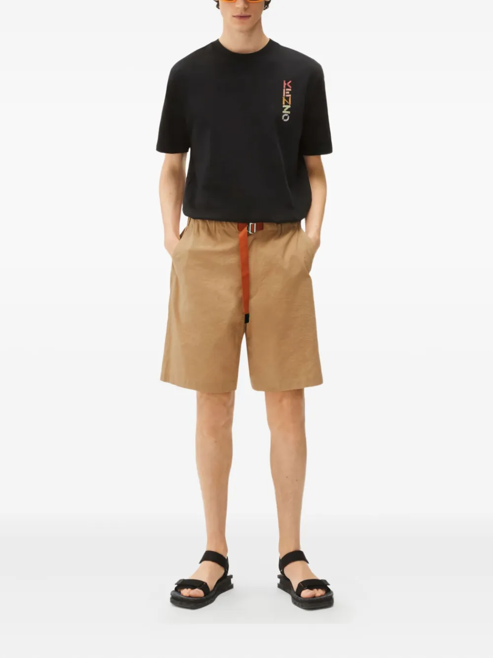 Kenzo logo elasticated-waistband shorts - Beige